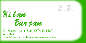 milan burjan business card